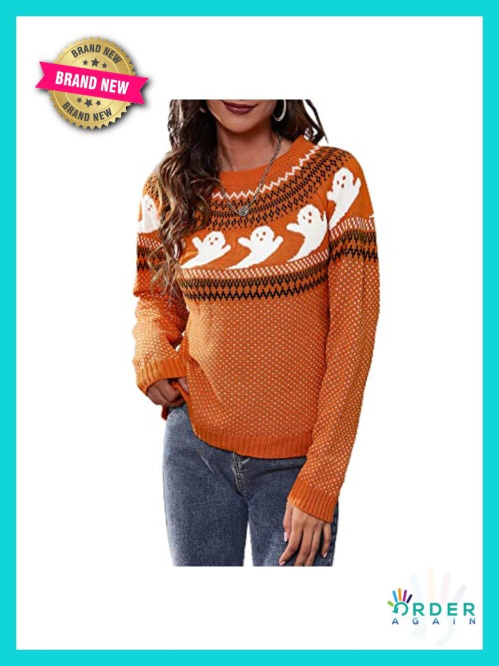 Women's Casual Knitted Pullover Sweater Long Sleeve Crew Neck Loose Fit Jumper